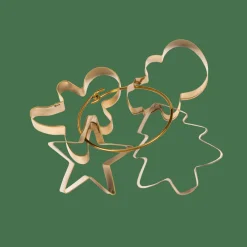 CASA X-MAS GOLD Formine Coppaimpasto Set Di 4 Dorato- Utensili Da Forno|Stampi