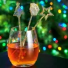 CASA X-MAS Mescolatori Cocktail Set Di 12 Mix Di 3 Forme Dorato, Trasparente- Accessori Per Cocktail